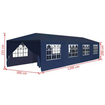 Garden Marquee 3x12 m Blue