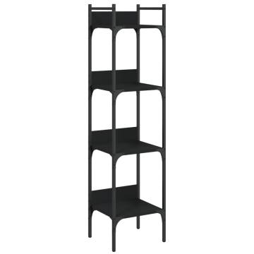 Bookshelf 4-Tier Black 35x30x138.5 cm Engineered Wood