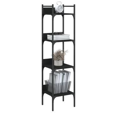 Bookshelf 4-Tier Black 35x30x138.5 cm Engineered Wood