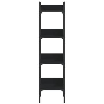 Bookshelf 4-Tier Black 35x30x138.5 cm Engineered Wood