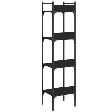 Bookshelf 4-Tier Black 35x30x138.5 cm Engineered Wood