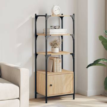 Bookcase 3-Tier Sonoma Oak 41x30x109.5 cm Engineered Wood