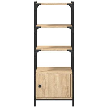 Bookcase 3-Tier Sonoma Oak 41x30x109.5 cm Engineered Wood