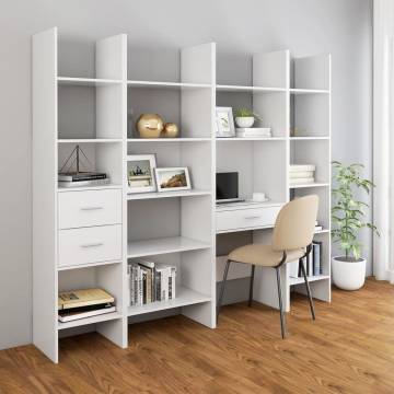 Book Cabinet White 60x35x180 cm Engineered Wood