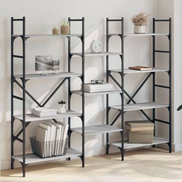 Bookshelf Grey Sonoma 160x28.5x136.5 cm Engineered Wood