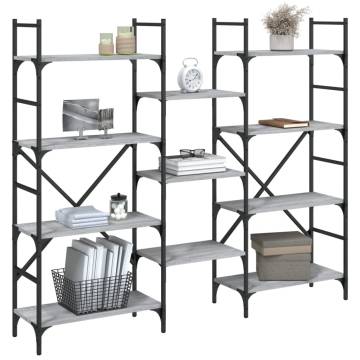 Bookshelf Grey Sonoma 160x28.5x136.5 cm Engineered Wood