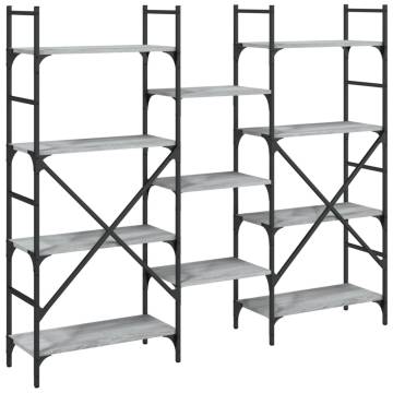 Bookshelf Grey Sonoma 160x28.5x136.5 cm Engineered Wood