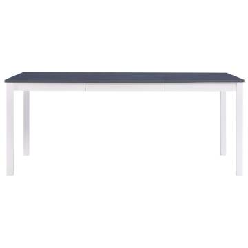 Dining Table White and Grey 180x90x73 cm Pinewood