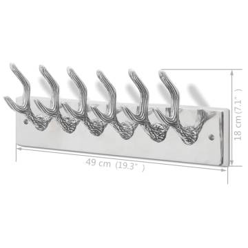 Wardrobe Coat Hooks 2 pcs Silver Aluminium