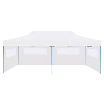 Folding Pop-up Partytent with Sidewalls 3x6 m Steel White