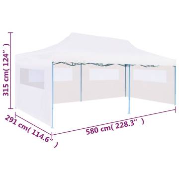 Folding Pop-up Partytent with Sidewalls 3x6 m Steel White