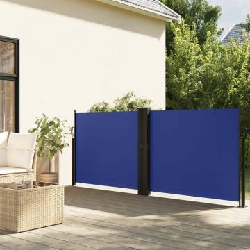 Retractable Side Awning Blue 120x1000 cm