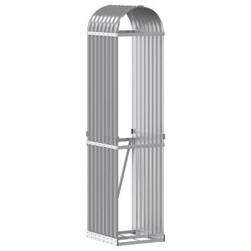 Log Holder Light Grey 40x45x170 cm Galvanised Steel