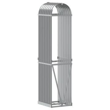 Log Holder Light Grey 40x45x170 cm Galvanised Steel