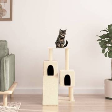 Cat Tree with Sisal Scratching Posts Cream 82 cm