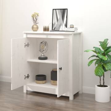 Sideboard White 70x35x80 cm Solid Wood Pine