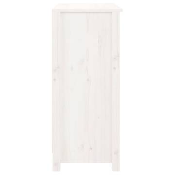 Sideboard White 70x35x80 cm Solid Wood Pine