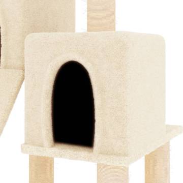 Cat Tree with Sisal Scratching Posts Cream 82 cm