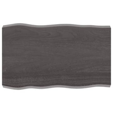 Table Top Dark Brown 80x50x(2-6) cm Treated Solid Wood Live Edge