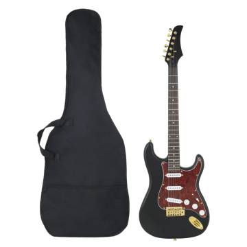 Electric Guitar for Beginner with Bag Black and Gold 4/4 39"