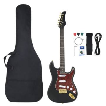 Electric Guitar for Beginner with Bag Black and Gold 4/4 39"