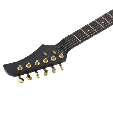 Electric Guitar for Beginner with Bag Black and Gold 4/4 39"