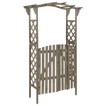 Pergola with Gate 116x40x204 cm Grey Solid Firwood