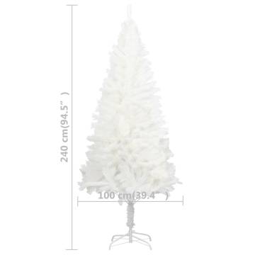 Artificial Pre-lit Christmas Tree with Ball Set White 240 cm