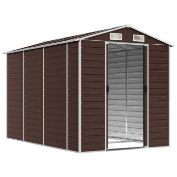 Garden Shed Brown 191x300x198 cm Galvanised Steel