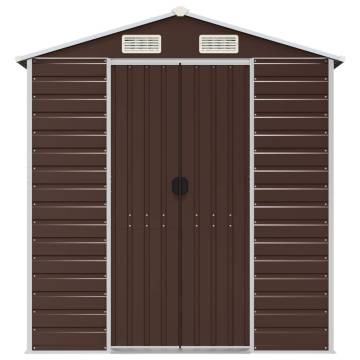 Garden Shed Brown 191x300x198 cm Galvanised Steel