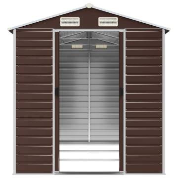 Garden Shed Brown 191x300x198 cm Galvanised Steel