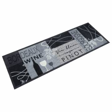 Kitchen Rug Washable Wine Grey 60x180 cm Velvet