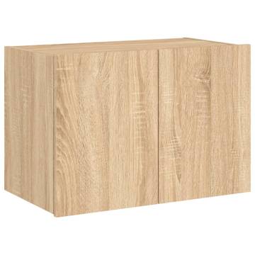 TV Wall Cabinet with LED Lights Sonoma Oak 60x35x41 cm