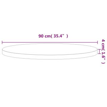 Table Top Ø90x4 cm Round Solid Wood Beech