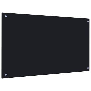 Kitchen Backsplash Black 100x60 cm Tempered Glass