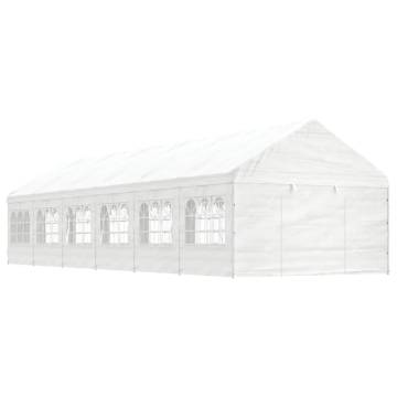 Gazebo with Roof White 13.38x4.08x3.22 m Polyethylene