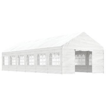 Gazebo with Roof White 13.38x4.08x3.22 m Polyethylene