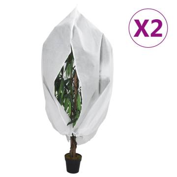 Plant Fleece Covers with Zip 2 pcs 70 g/m² 1.55x1.55 m