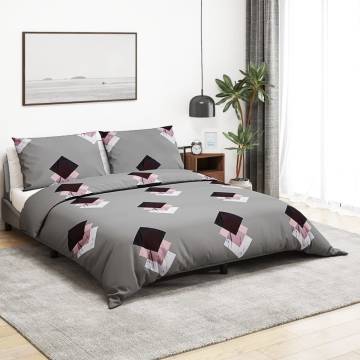 Duvet Cover Set Grey 220x240 cm Cotton