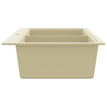 Granite Kitchen Sink Double Basins Beige