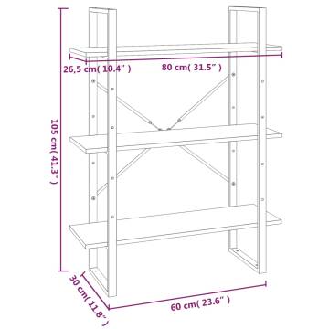 Book Cabinet Grey Sonoma 80x30x105 cm Engineered Wood