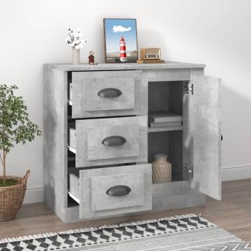 Sideboard Concrete Grey 70x35.5x67.5 cm Engineered Wood