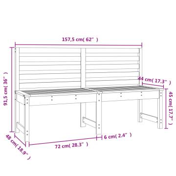 Garden Bench White 157.5 cm Solid Wood Pine