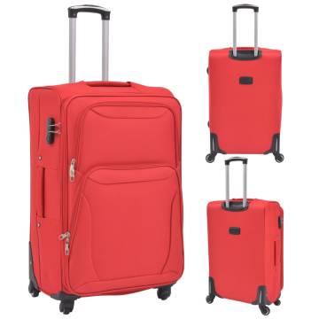 3 Piece Soft Case Trolley Set Red