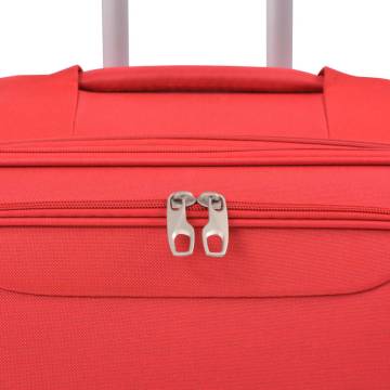 3 Piece Soft Case Trolley Set Red