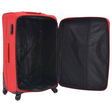 3 Piece Soft Case Trolley Set Red