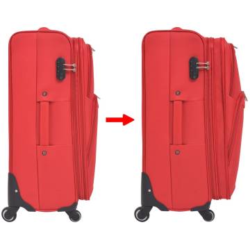 3 Piece Soft Case Trolley Set Red