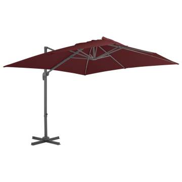 Cantilever Umbrella with Aluminium Pole Bordeaux Red 400x300 cm