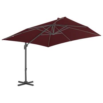 Cantilever Umbrella with Aluminium Pole Bordeaux Red 400x300 cm