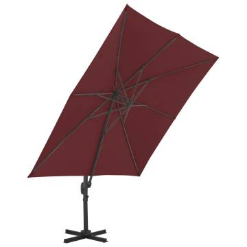 Cantilever Umbrella with Aluminium Pole Bordeaux Red 400x300 cm